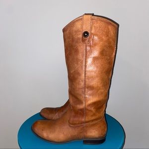 Carlos Santana Cognac Leather Boots
